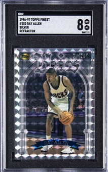 1996-97 Topps Finest Silver Refractor #252 Ray Allen Rookie Card - SGC NM-MT 8